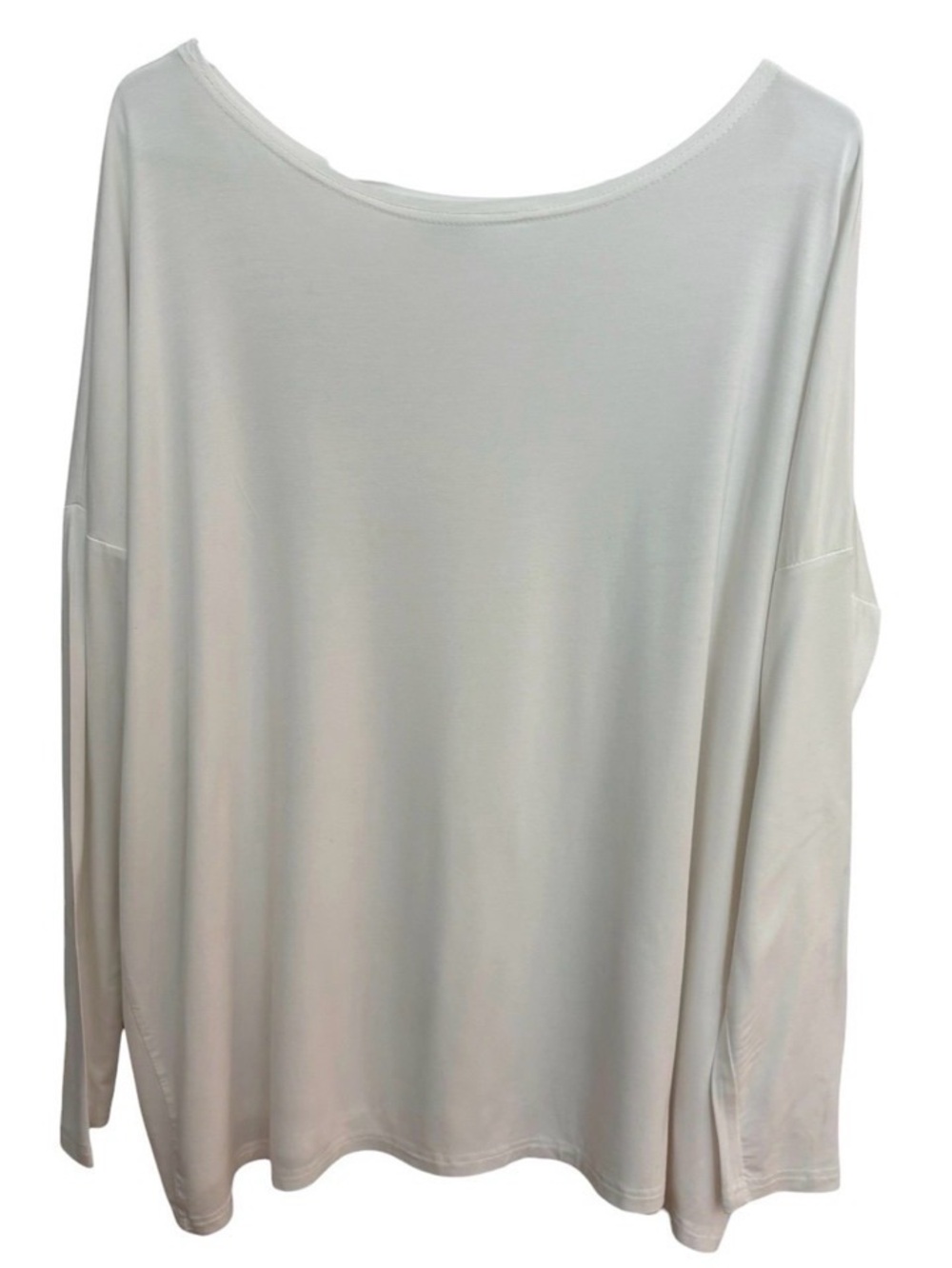 PIKO Oversized Bamboo Top White Small EUC Long Sleeve Soft Stretch T1851 - Picture 2 of 6